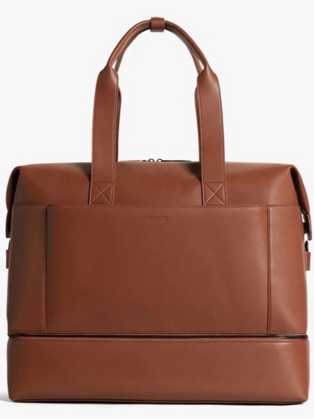 Vegan Leather Travel weekender Bag in mahogany